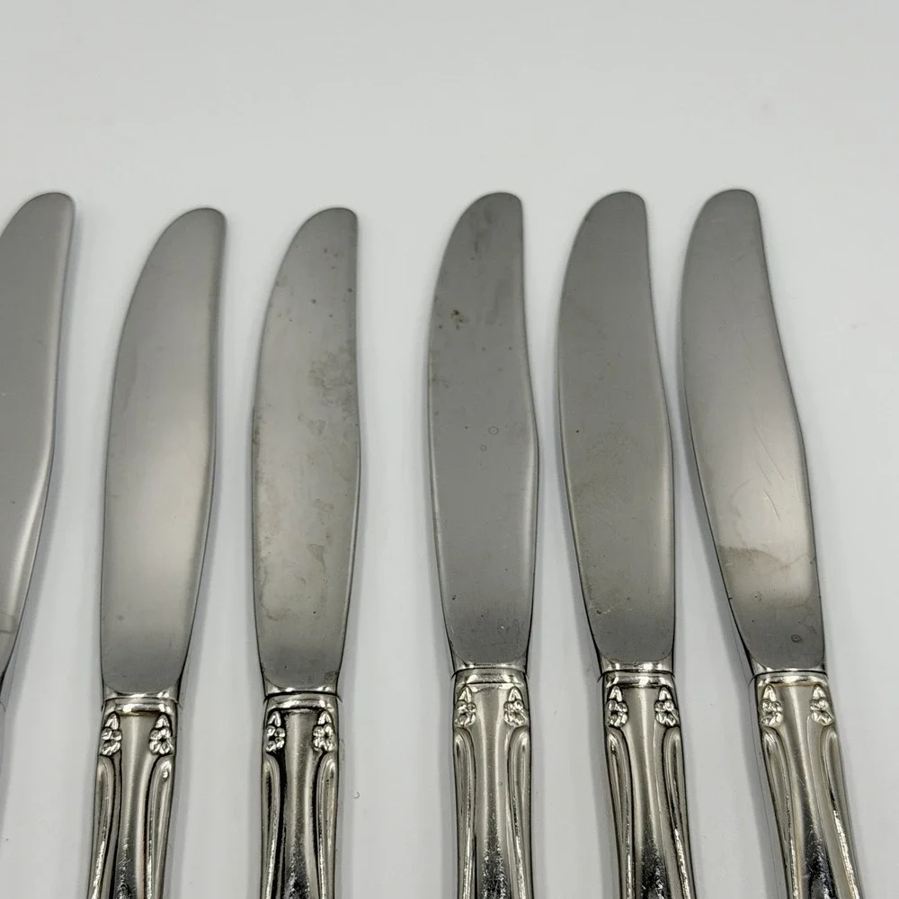 Oneidacraft Deluxe Chateau Dinner Knives Set of 8 Stainless Steel Flatware 8.5